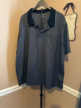 George Men's Dark Gray Polo with Black Contrast Collar